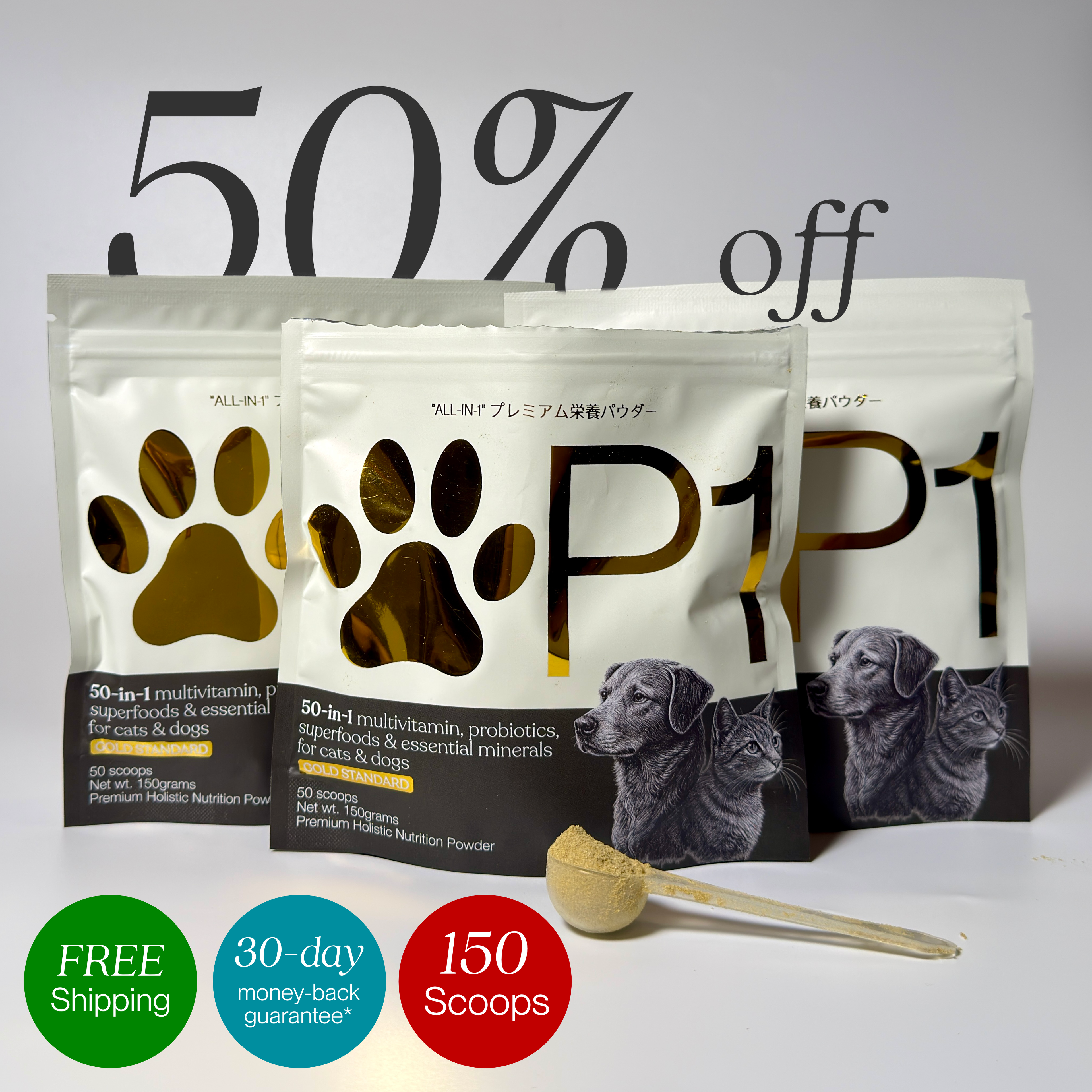 50-in-1 super supplement powder — for Cats & Dogs