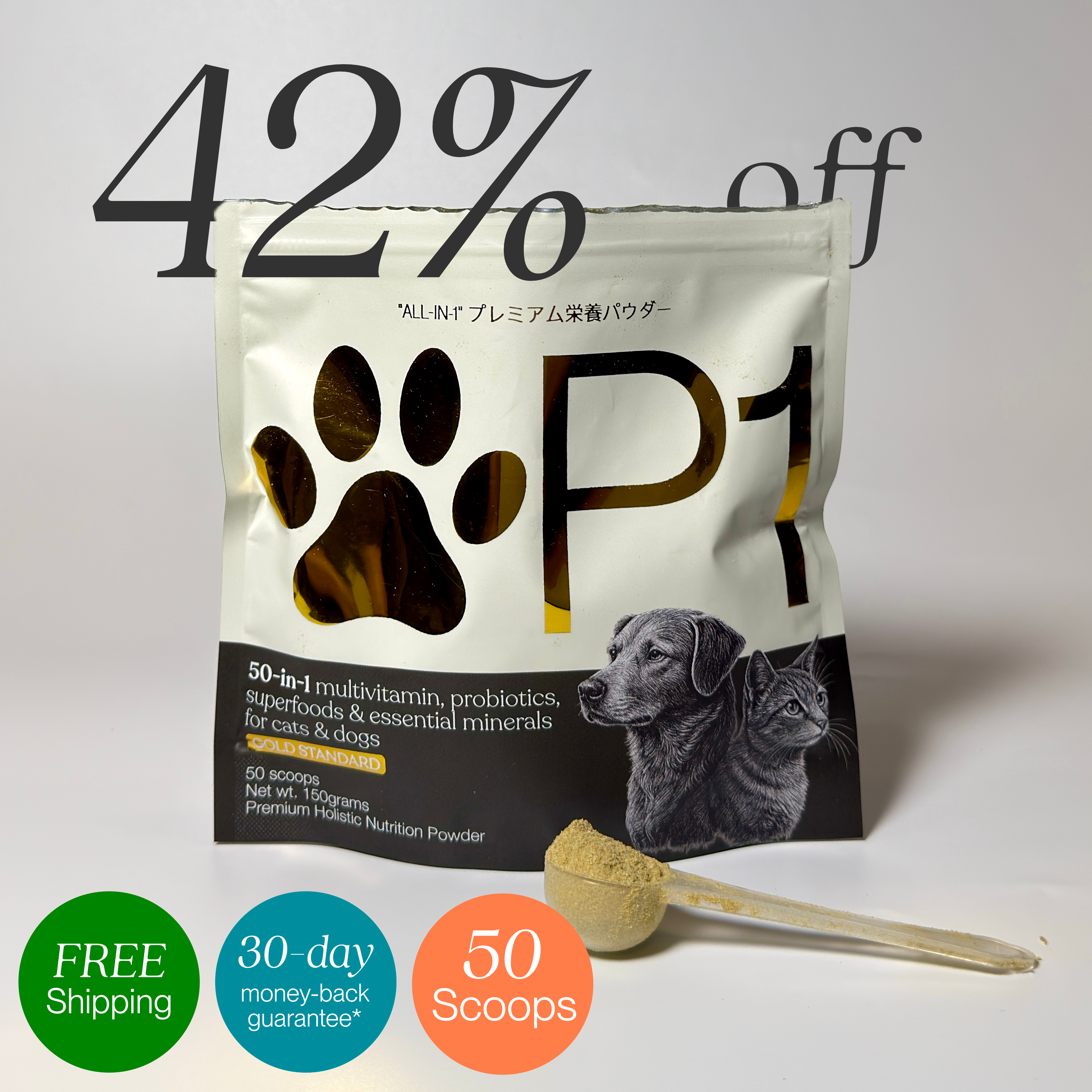 50-dalam-1 Serbuk Supplemen Kucing