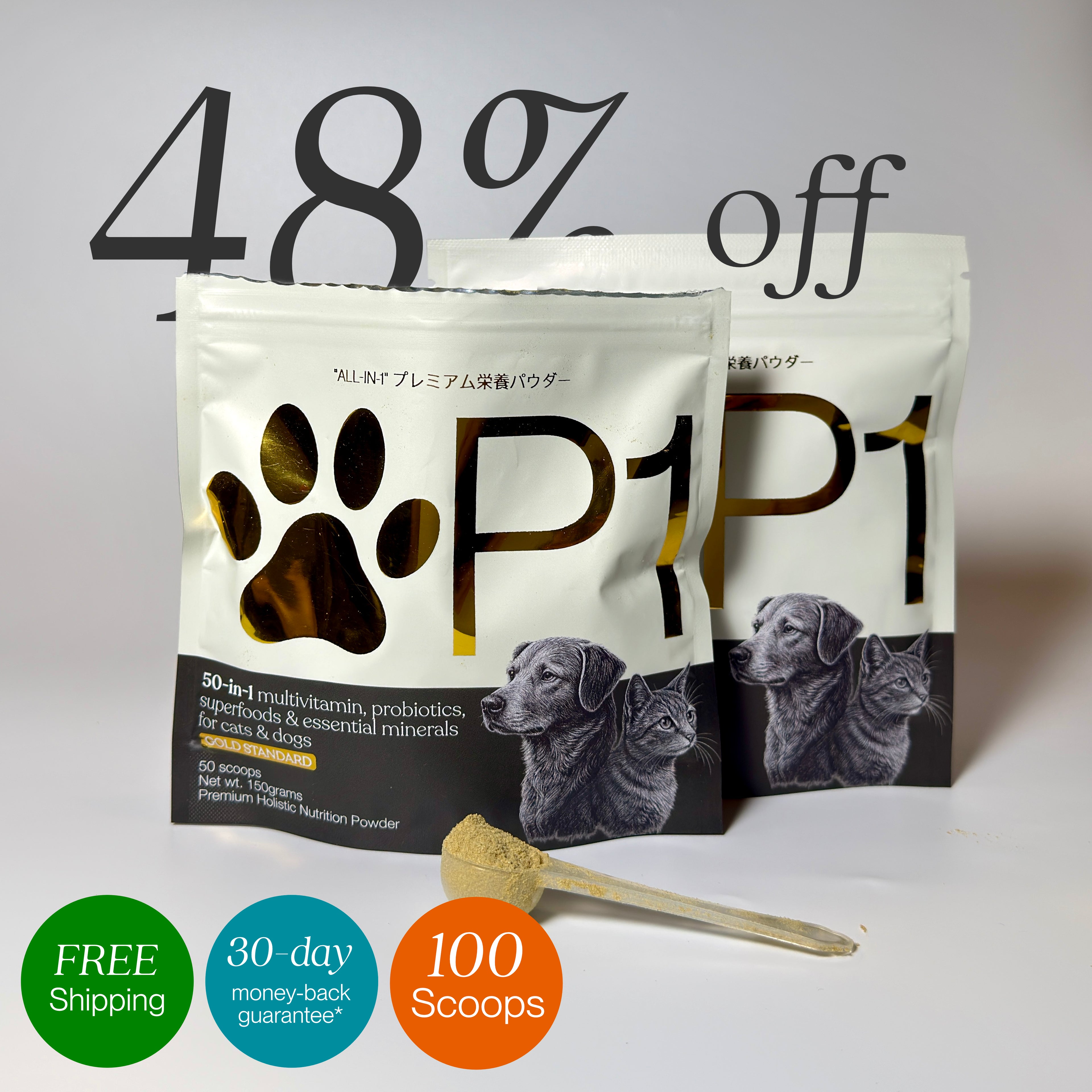 50-dalam-1 Serbuk Supplemen Kucing