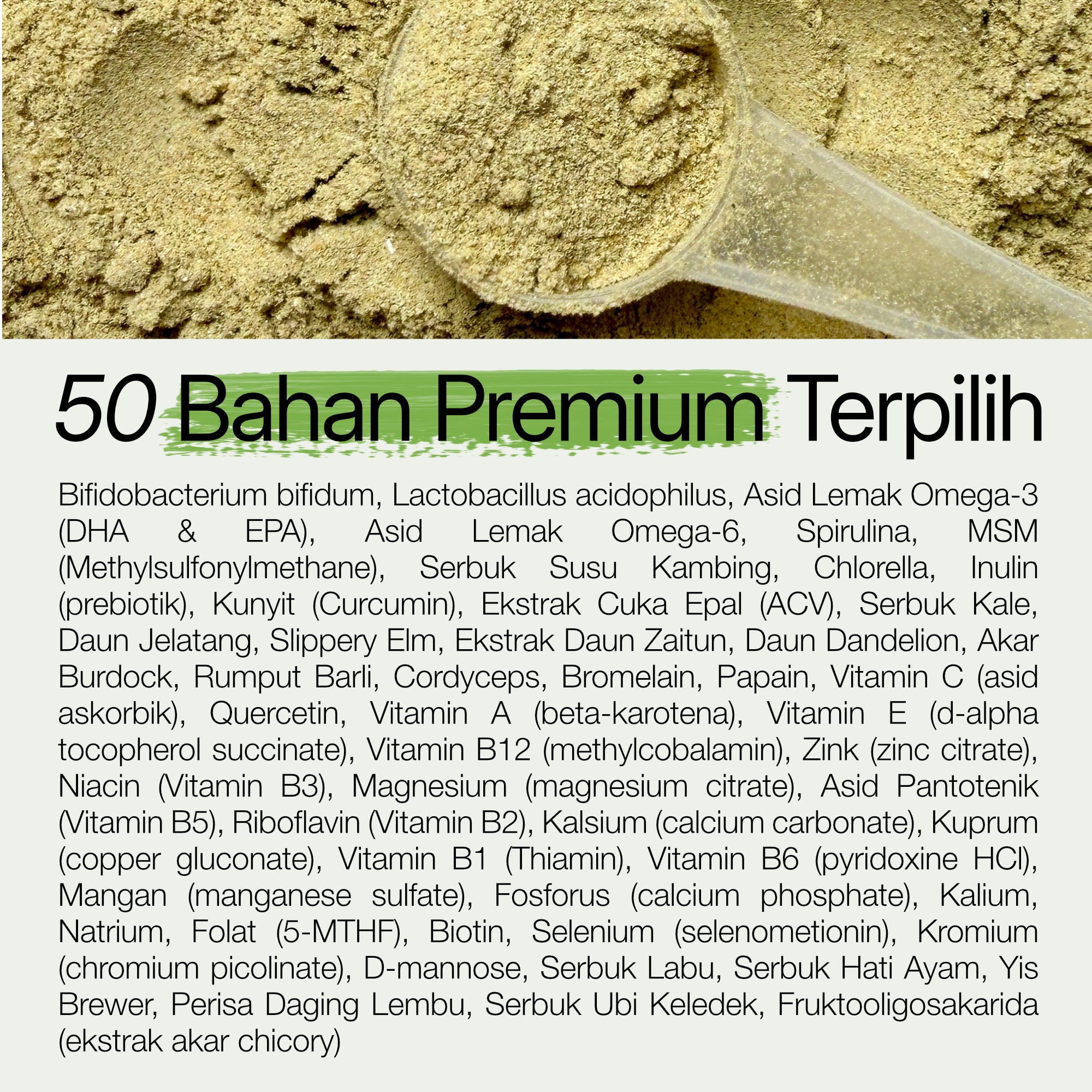 50-dalam-1 Serbuk Supplemen Kucing