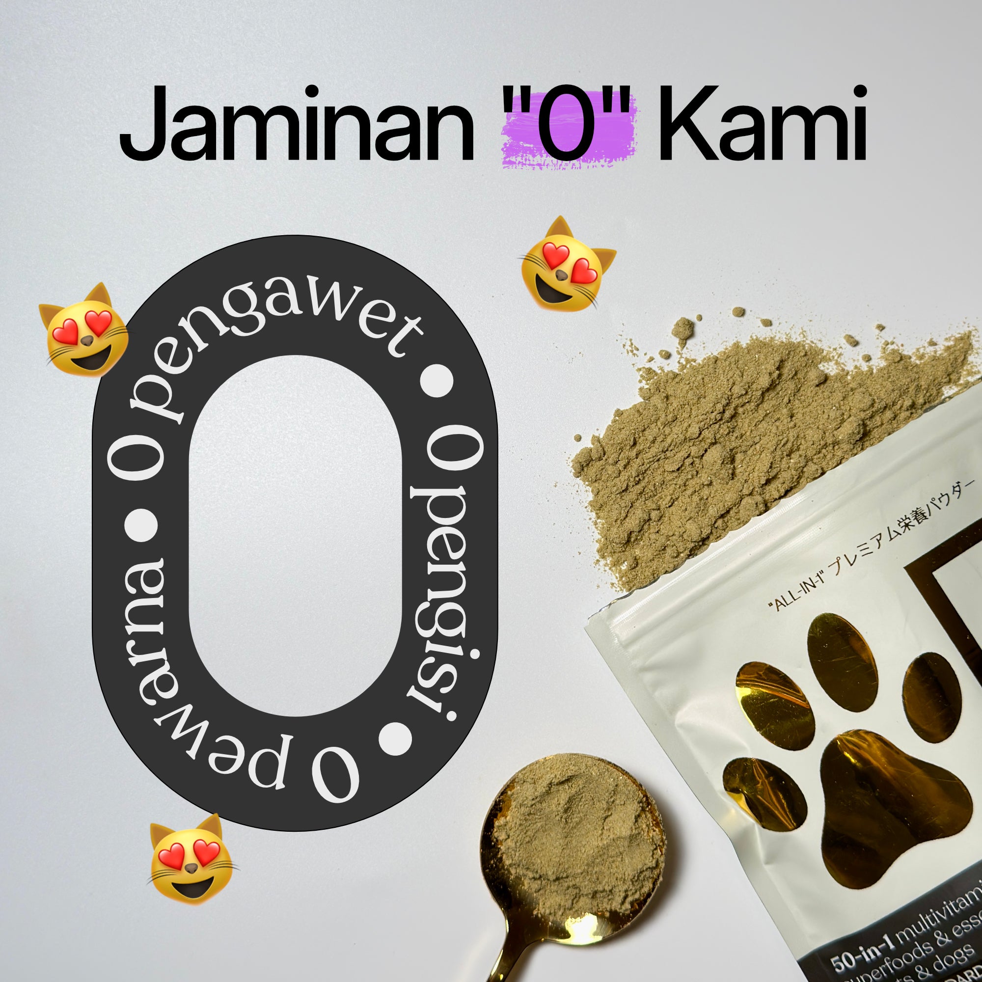 50-dalam-1 Serbuk Supplemen Kucing