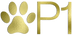 Gold paw print with 'P1' on a white background