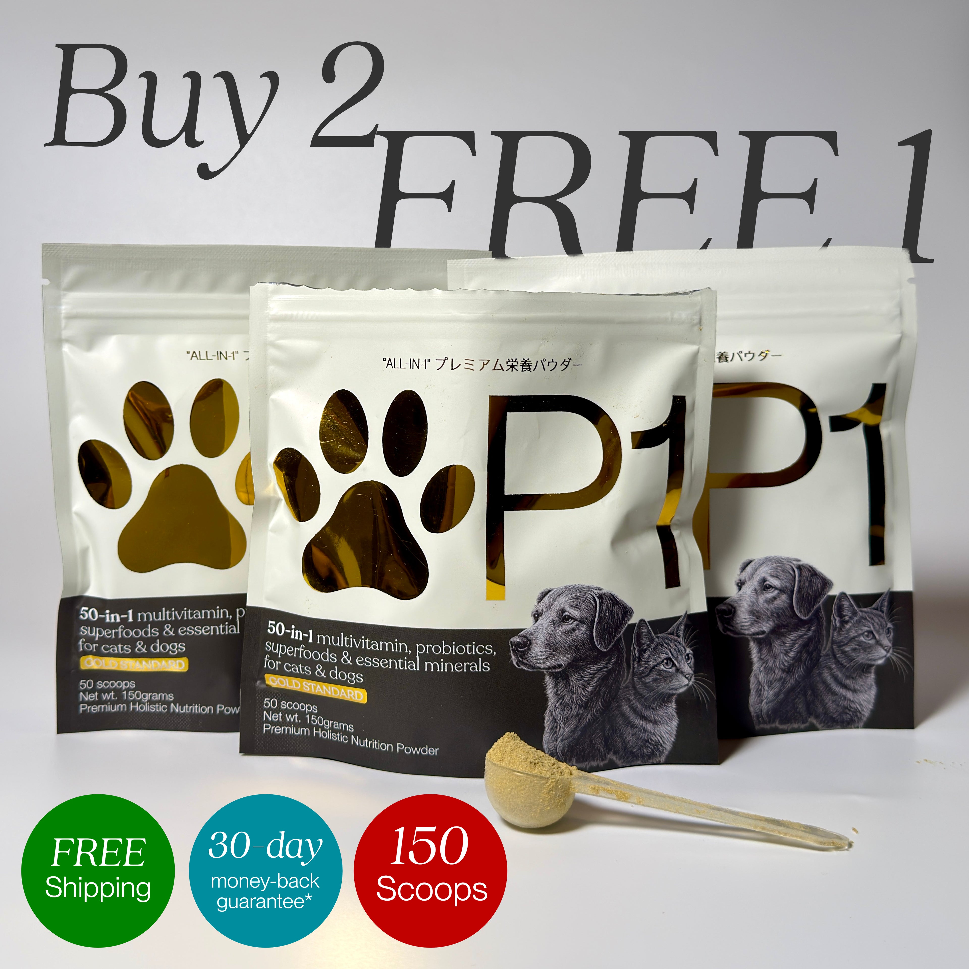 50-dalam-1 Serbuk Supplemen Kucing